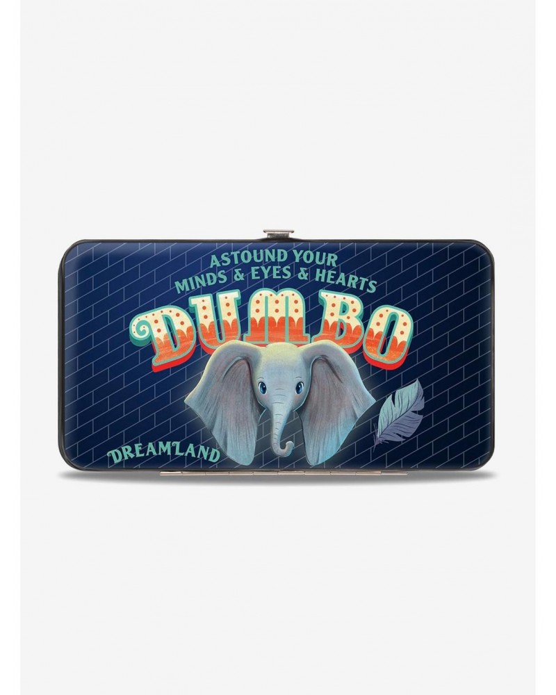 Disney Dumbo Face Feather Astound Your Mind Eyes Hearts Circus Sign Hinged Wallet $9.82 Wallets