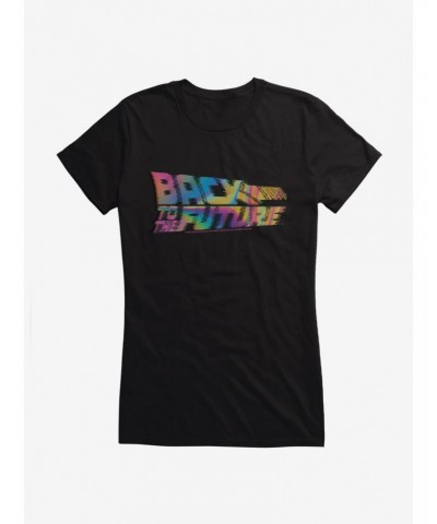 Back To The Future Neon Classic Script Girls T-Shirt $8.96 T-Shirts