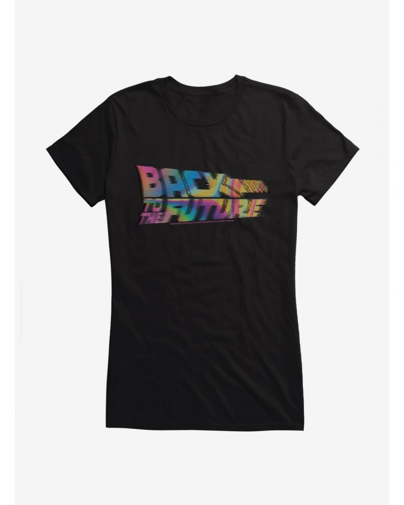 Back To The Future Neon Classic Script Girls T-Shirt $8.96 T-Shirts