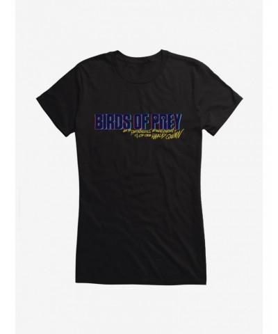 DC Comics Birds Of Prey Harley Quinn 3D Title Girls T-Shirt $7.37 T-Shirts