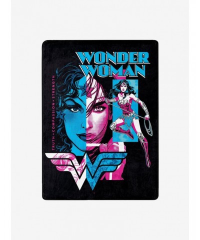 DC Comics Wonder Woman Truth Compassion Strenght Silk Touch Throw $10.82 Throws