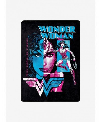 DC Comics Wonder Woman Truth Compassion Strenght Silk Touch Throw $10.82 Throws