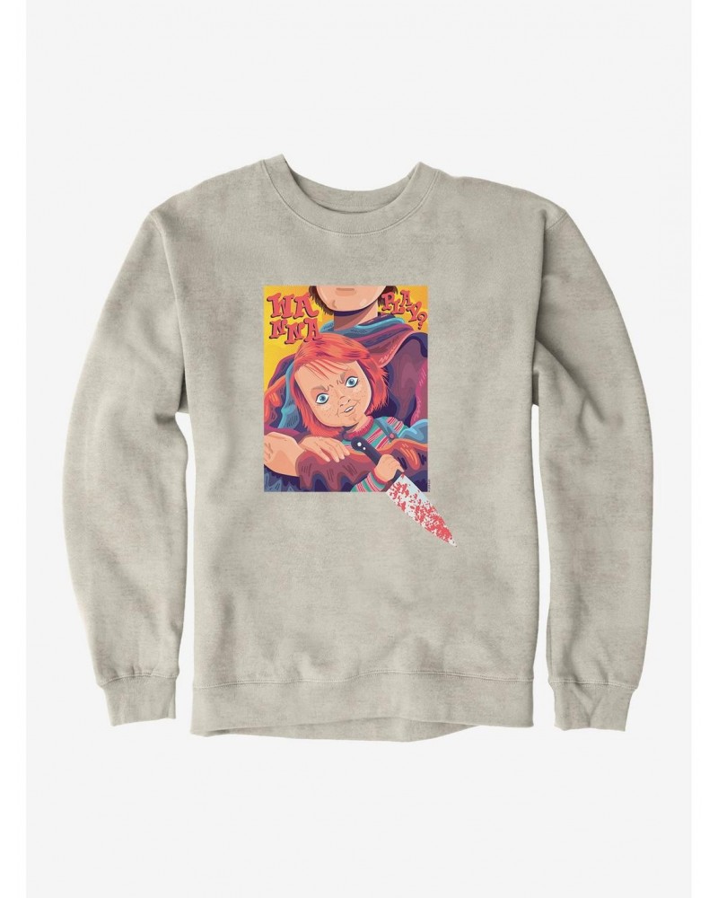 Chucky Doll And Knife Sweatshirt $13.65 Sweatshirts