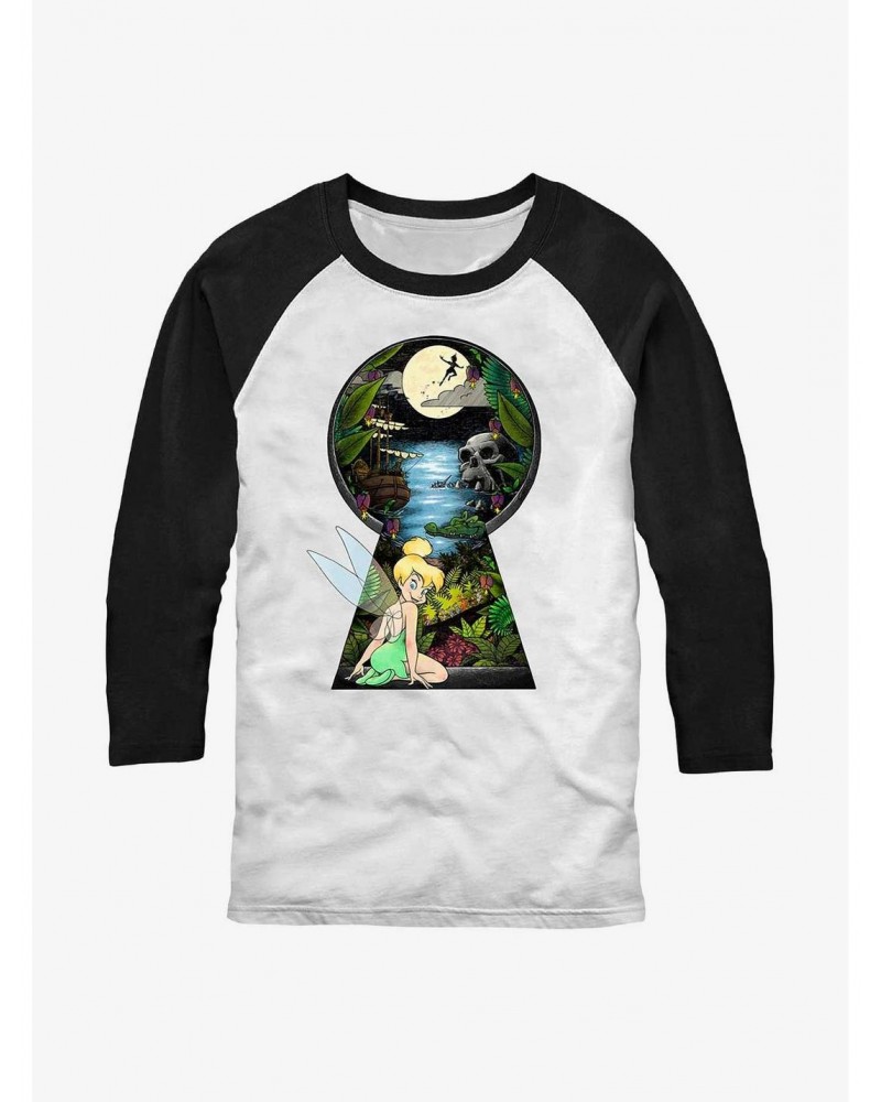 Disney Tinker Bell Keyhole To Neverland Raglan T-Shirt $12.72 T-Shirts