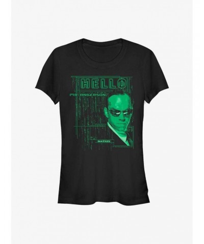 The Matrix Agent Smith Hello Girls T-Shirt $7.60 T-Shirts