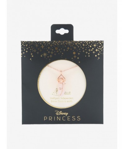 Disney Beauty And The Beast Rose Crystal Necklace $4.64 Necklaces