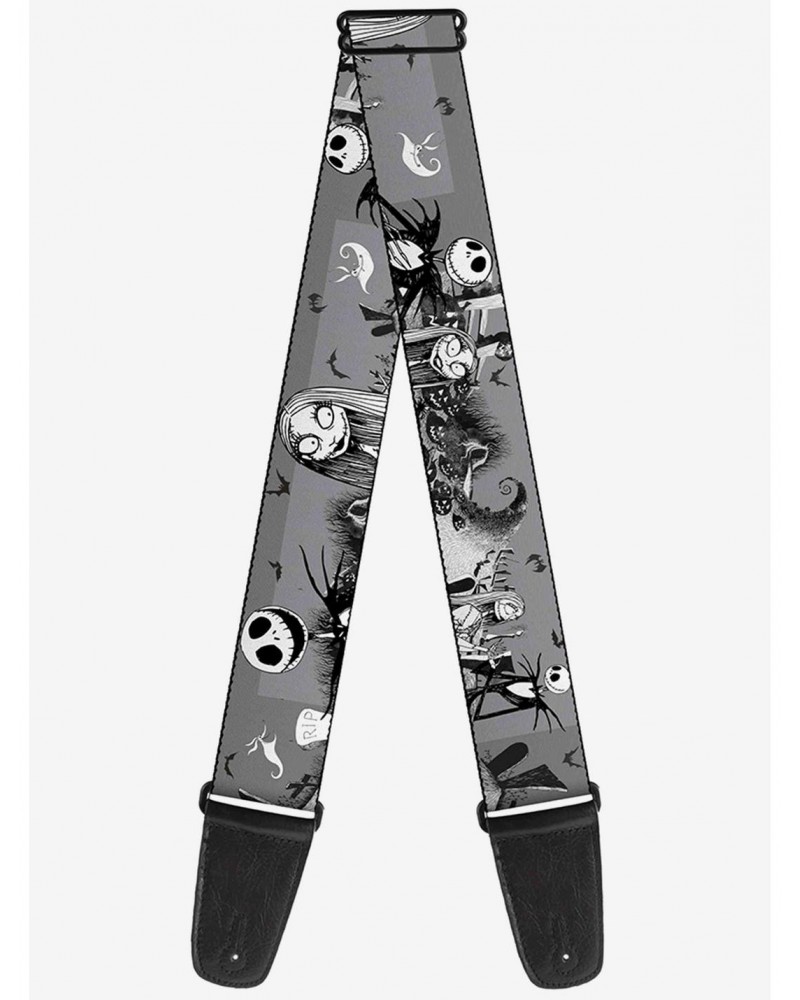 The Nightmare Before Christmas Jack Sally Cemetery Scene Guitar Strap $7.72 Guitar Straps