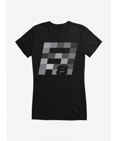 The Fate Of The Furious Pixelated F8 Logo Girls T-Shirt $9.36 T-Shirts