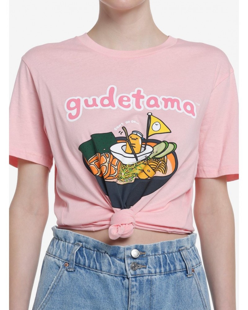 Gudetama Pink Ramen Boyfriend Fit Girls T-Shirt $8.37 T-Shirts