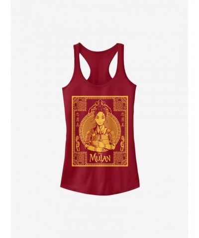 Disney Mulan Live Action Golden Outline Poster Girls Tank $8.17 Tanks