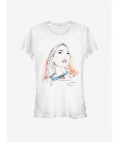 Disney Pocahontas Watercolor Pocahontas Girls T-Shirt $6.77 T-Shirts