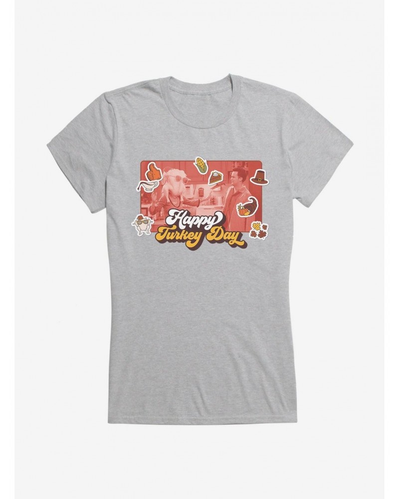 Friends Happy Turkey Day Girls T-Shirt $9.76 T-Shirts