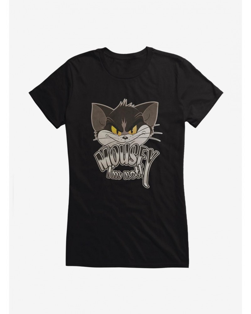 Tom And Jerry Retro Smiling Tom Cat Girls T-Shirt $8.57 T-Shirts