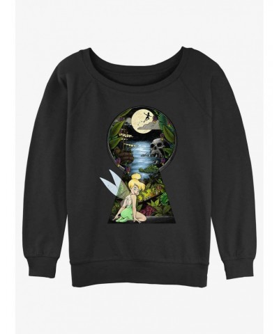 Disney Tinker Bell Keyhole To Neverland Girls Slouchy Sweatshirt $9.15 Sweatshirts