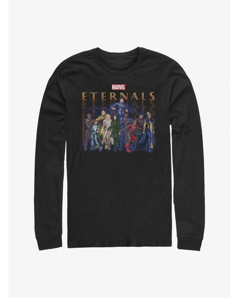 Marvel Eternals Group Repeating Long-Sleeve T-Shirt $10.26 T-Shirts