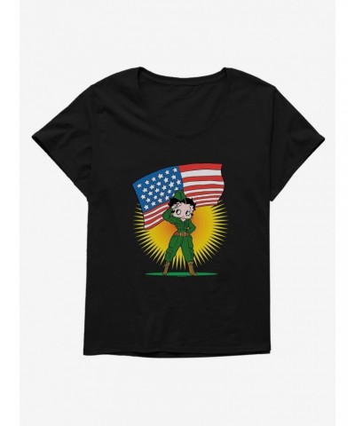 Betty Boop Army Soldier Salute Girls T-Shirt Plus Size $9.25 T-Shirts