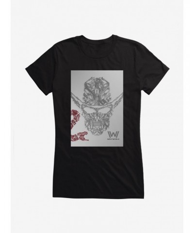 Westworld Man In Black Skull Girls T-Shirt $7.57 T-Shirts