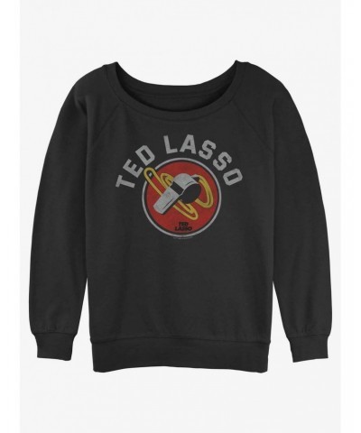 Ted Lasso Coach Whistle Girls Slouchy Sweatshirt $10.63 Sweatshirts