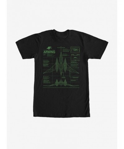 Nintendo Star Fox Arwing Schematics T-Shirt $6.99 T-Shirts