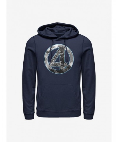 Marvel Fantastic Four Four Badge Hoodie $16.52 Hoodies