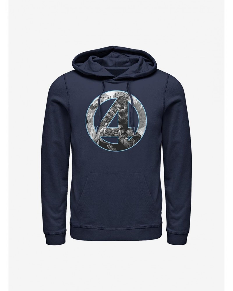 Marvel Fantastic Four Four Badge Hoodie $16.52 Hoodies