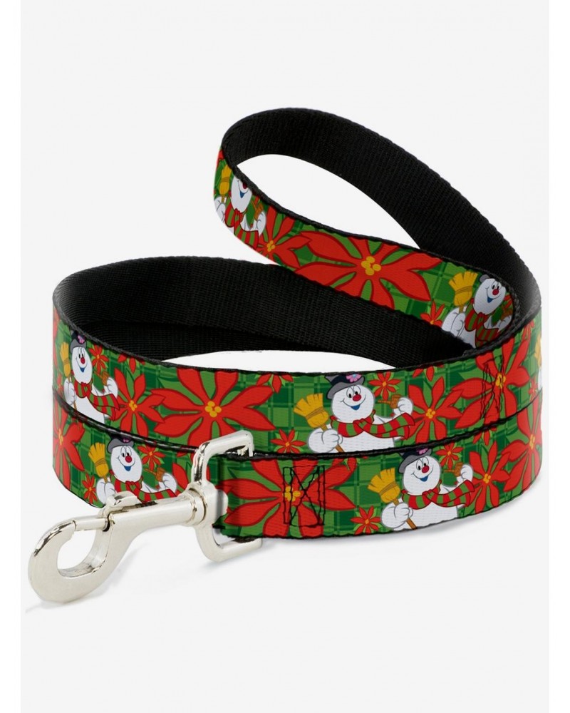 Frosty The Snowman Poinsetta Plaid Dog Leash $9.39 Leashes