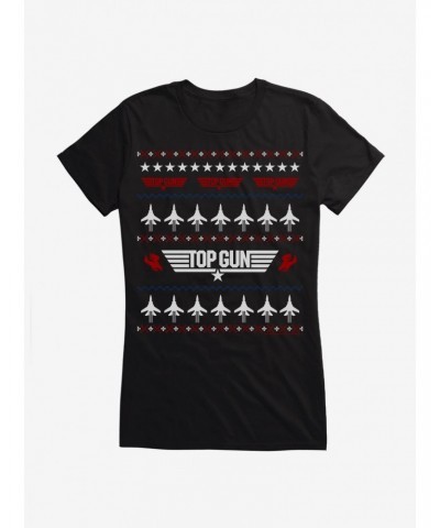 Top Gun Ugly Christmas Sweater Jets Girls T-Shirt $8.96 T-Shirts