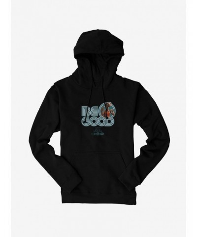 E.T. 40th Anniversary Be Good Bold Striped Font Teal Hoodie $18.41 Hoodies