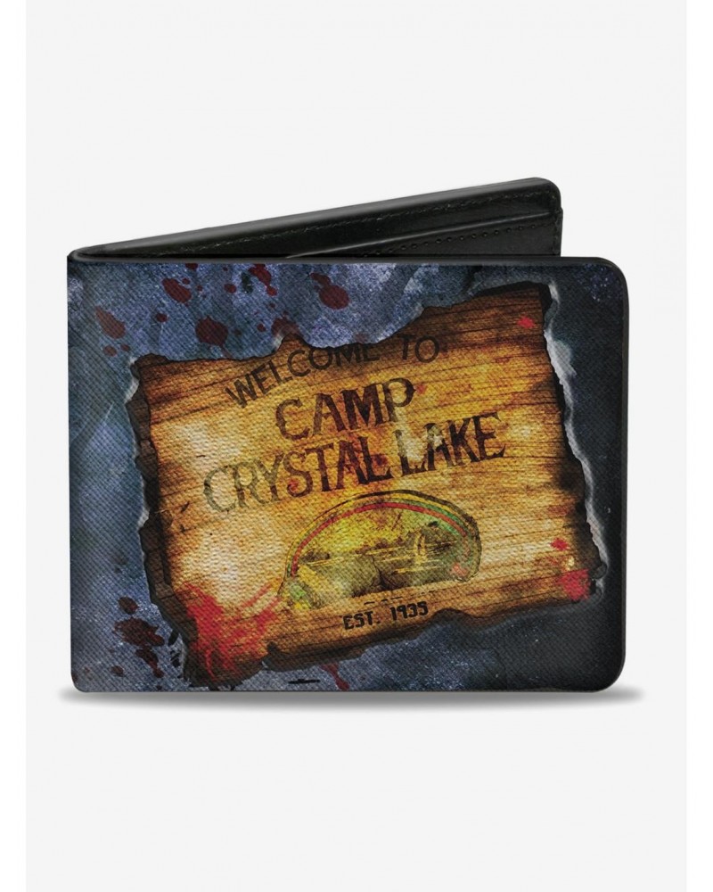 Friday the 13th Welcome to Camp Crystal Lake Sign Bifold Wallet $7.94 Wallets