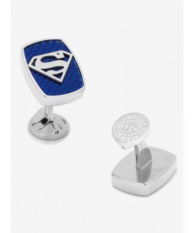 DC Comics Superman Stainless Steel Carbon Fiber Superman Cufflinks $54.42 Cufflinks