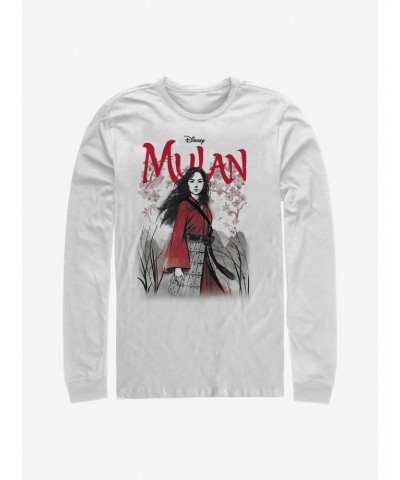 Disney Mulan Watercolor Live Action Title Long-Sleeve T-Shirt $8.42 T-Shirts