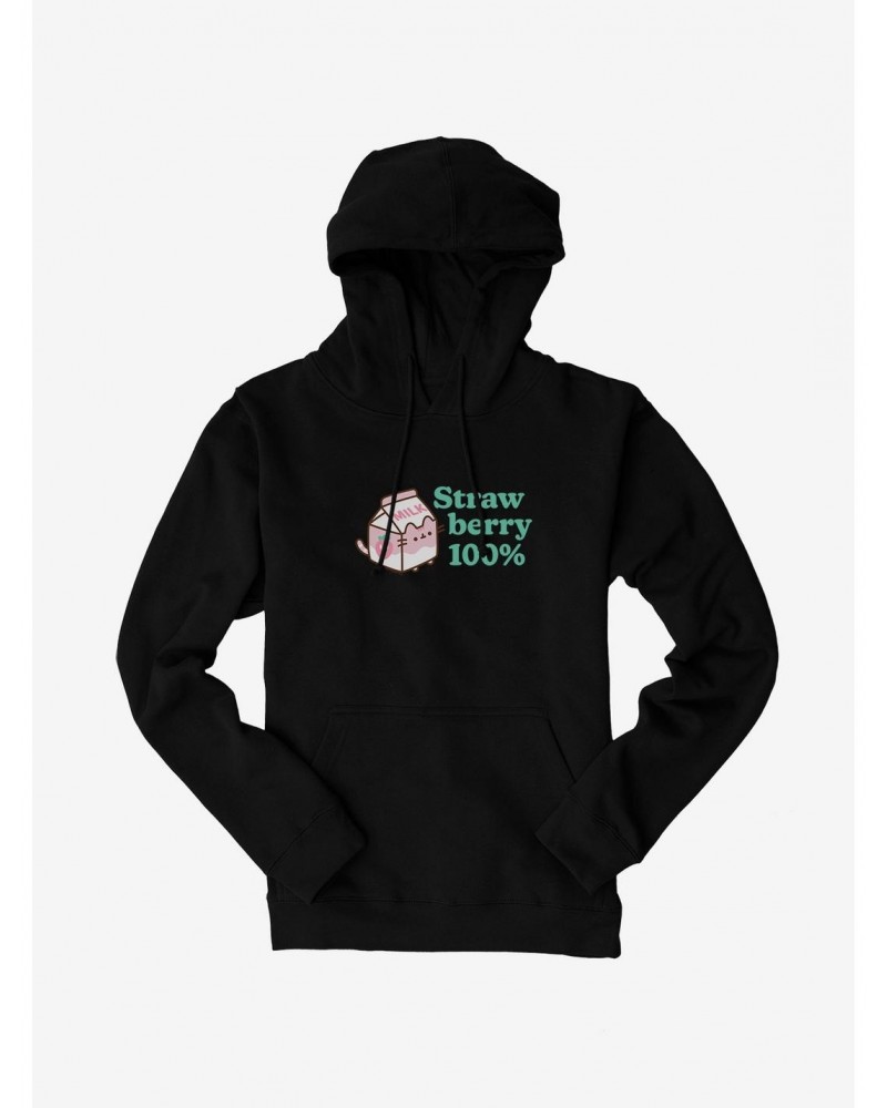 Pusheen Sips Strawberry 100 Percent Hoodie $16.88 Hoodies