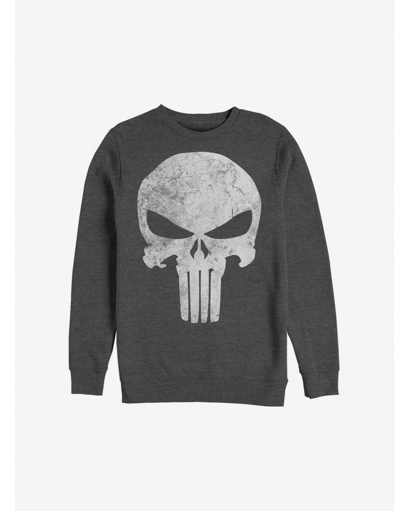 Marvel Punisher Punisher Distresskull Crew Sweatshirt $13.87 Sweatshirts