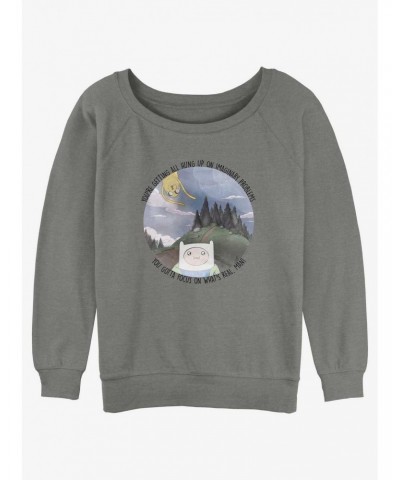 Adventure Time Finn and Jake Focus Girls Slouchy Sweatshirt $12.10 Sweatshirts