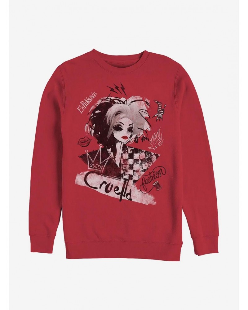 Disney Cruella Artsy Cruella Crew Sweatshirt $18.45 Sweatshirts