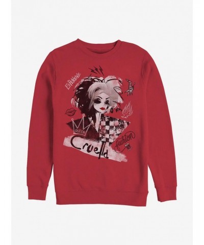 Disney Cruella Artsy Cruella Crew Sweatshirt $18.45 Sweatshirts