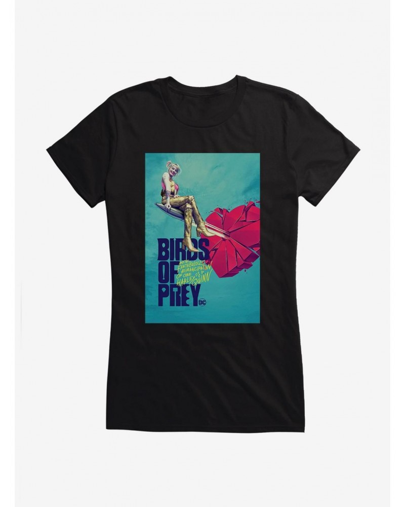 DC Comics Birds Of Prey Harley Quinn Breaking Hearts Girls T-Shirt $8.57 T-Shirts