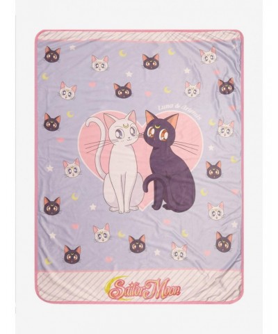 Sailor Moon Artemis & Luna Heart Throw Blanket $11.56 Blankets