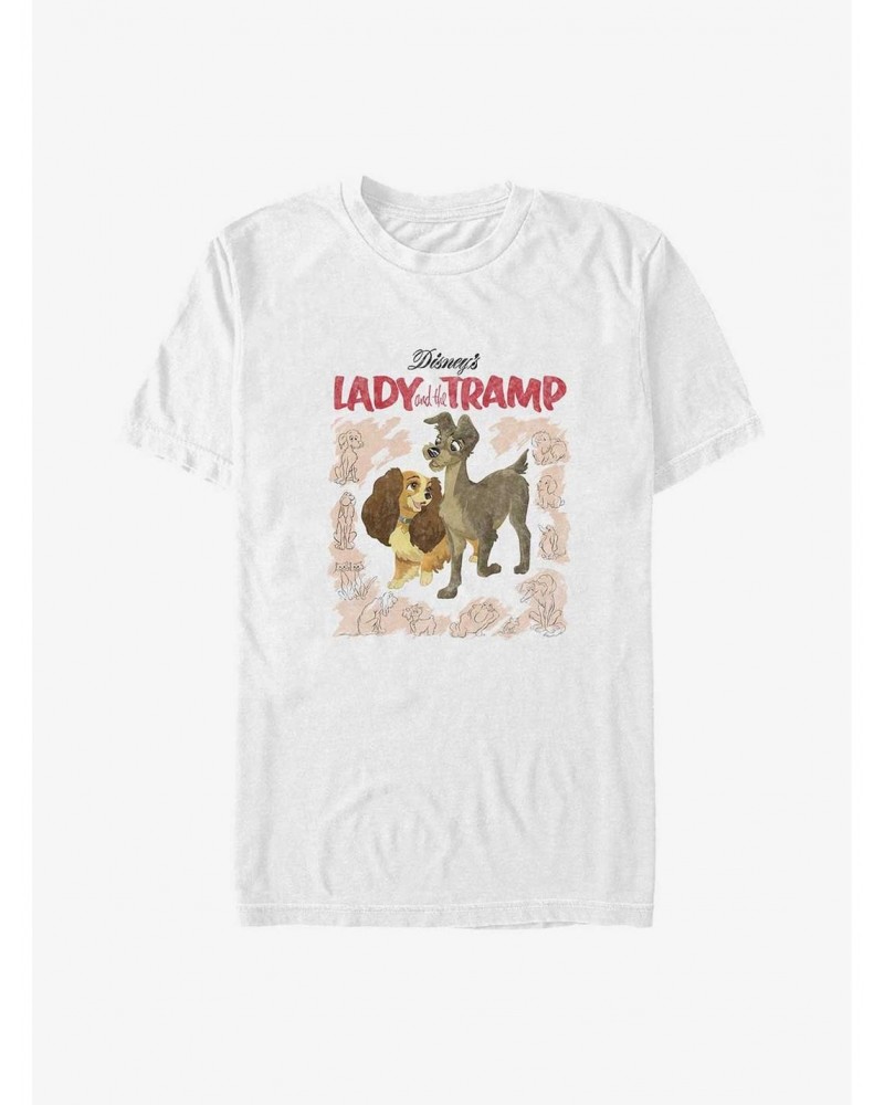 Disney Lady and the Tramp Vintage Cover Big & Tall T-Shirt $8.61 T-Shirts