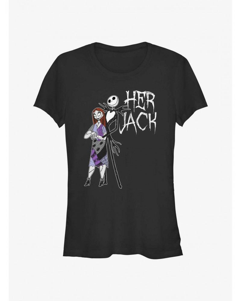 Disney The Nightmare Before Christmas Her Jack Girls T-Shirt $9.36 T-Shirts