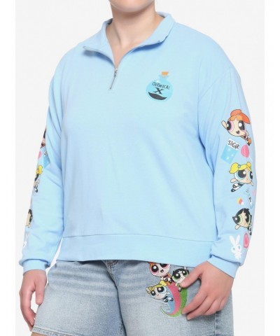 The Powerpuff Girls Half-Zipper Girls Sweatshirt Plus Size $9.72 Sweatshirts