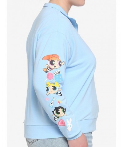 The Powerpuff Girls Half-Zipper Girls Sweatshirt Plus Size $9.72 Sweatshirts