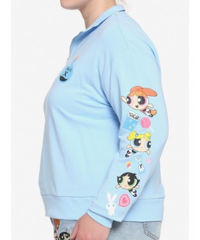 The Powerpuff Girls Half-Zipper Girls Sweatshirt Plus Size $9.72 Sweatshirts