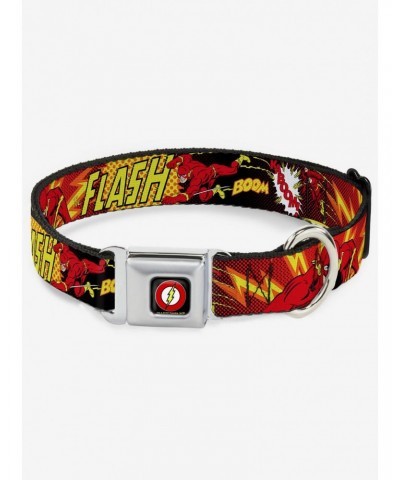 DC Comics Justice League The Flash Boom Kaboom Seatbelt Buckle Dog Collar $8.72 Pet Collars