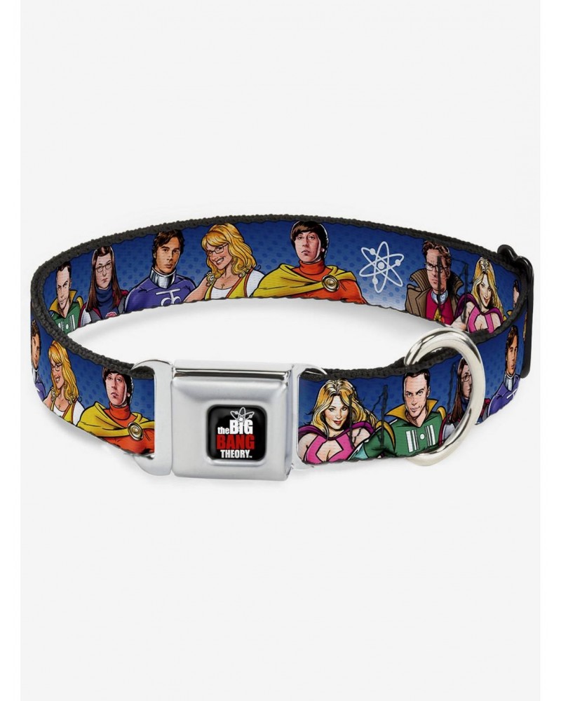 The Big Bang Theory Superhero Characters Group Seatbelt Buckle Dog Collar $9.71 Pet Collars