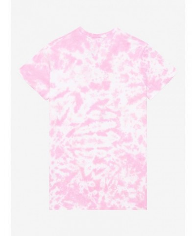 Kirby Star Wand Snacks Pink Tie-Dye Boyfriend Fit Girls T-Shirt $7.32 T-Shirts