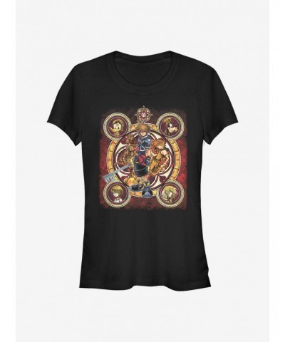 Disney Kingdom Hearts Group Circle Kingdome Girls T-Shirt $6.97 T-Shirts